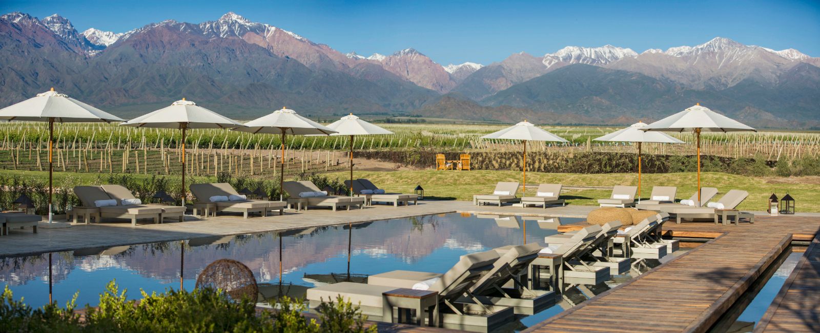 Main pool area at The Vines Resort & Spa in Argentina's Uco Valley