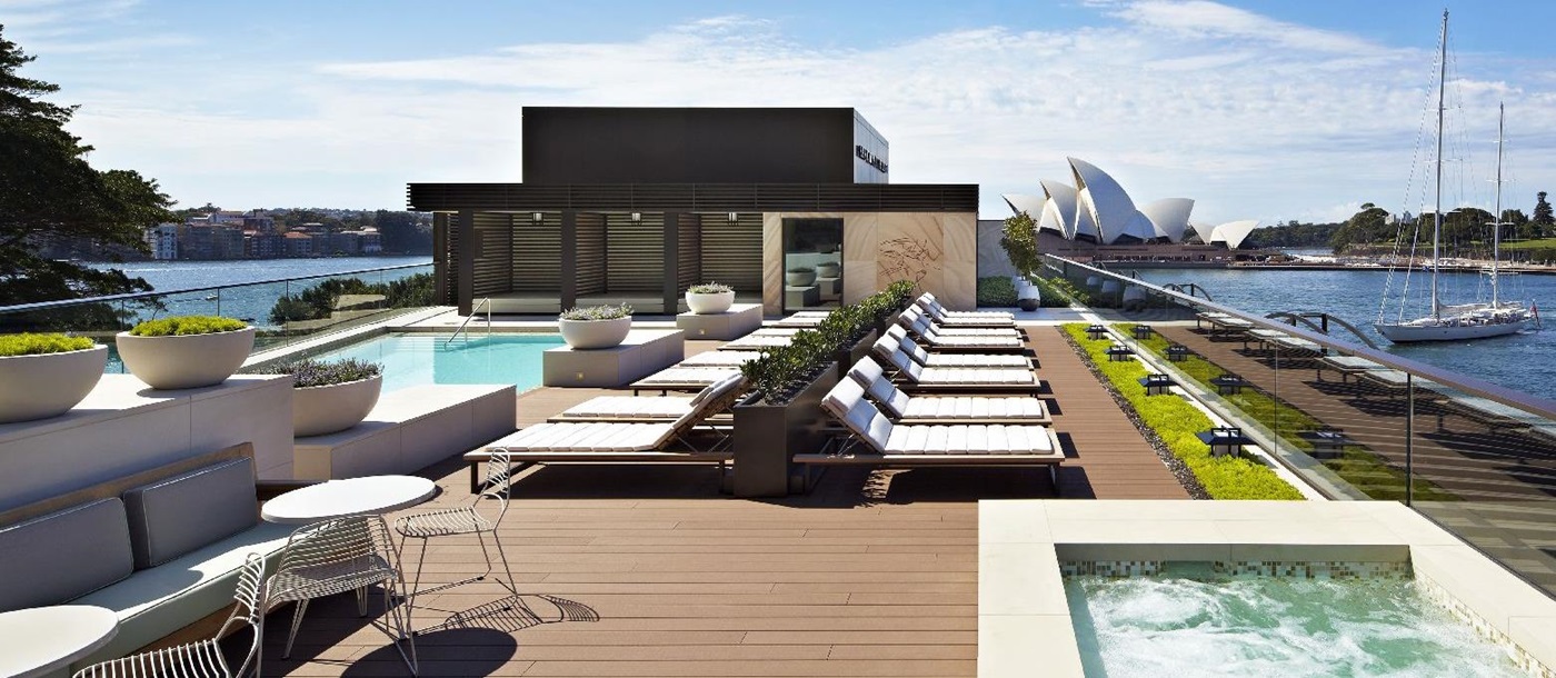 Opera House view from the rooftop pool at the Park Hyatt Sydney