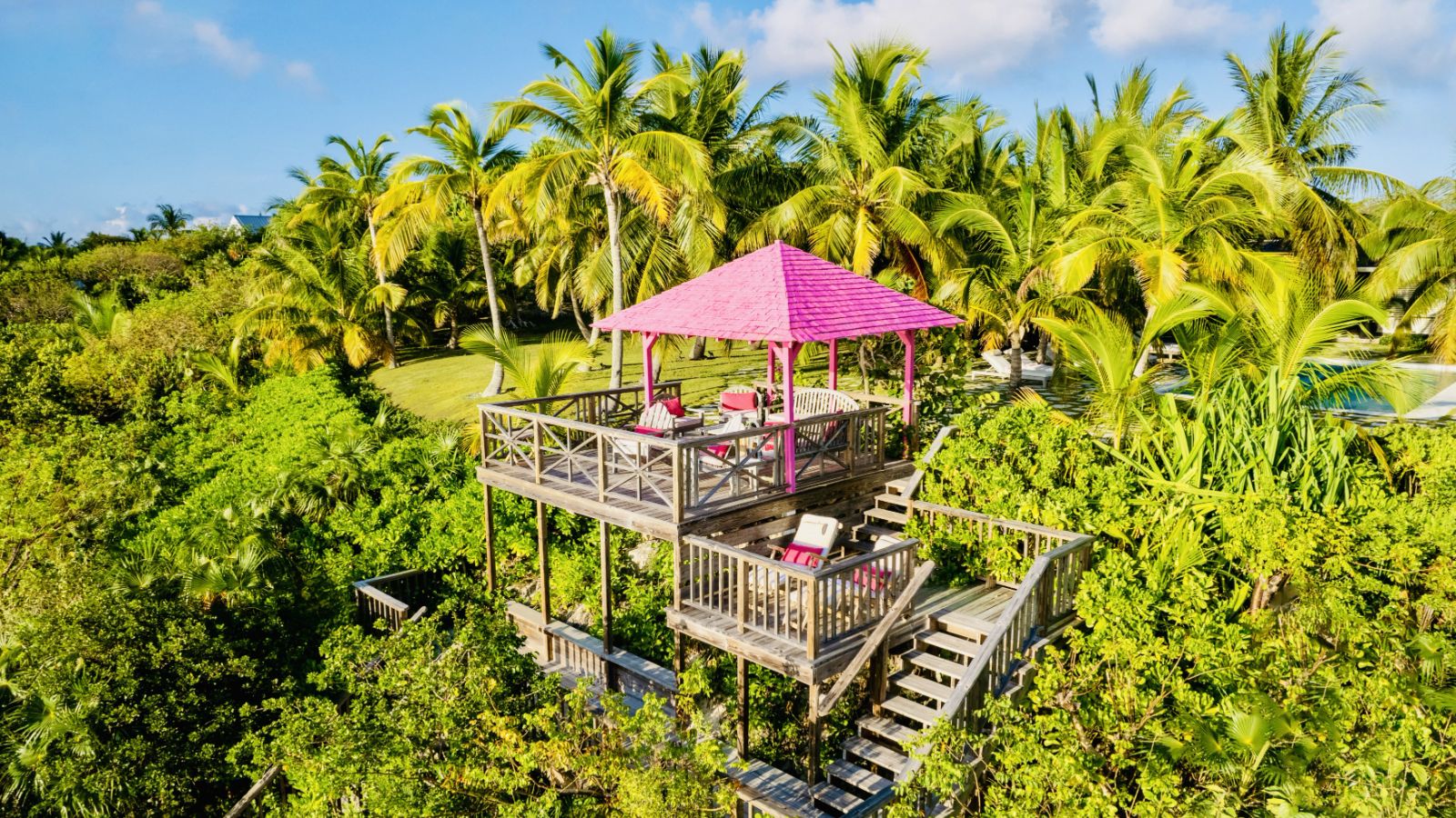 Pink Gazebo at Beacon Hill Estate in the Bahamas