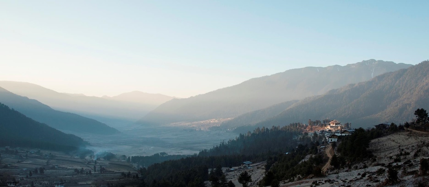 The valley of Amankora Gangtey, Bhutan