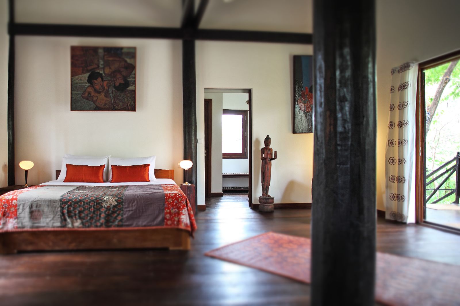 Orange guest suite at Maison Polanka in Cambodia's Siem Reap