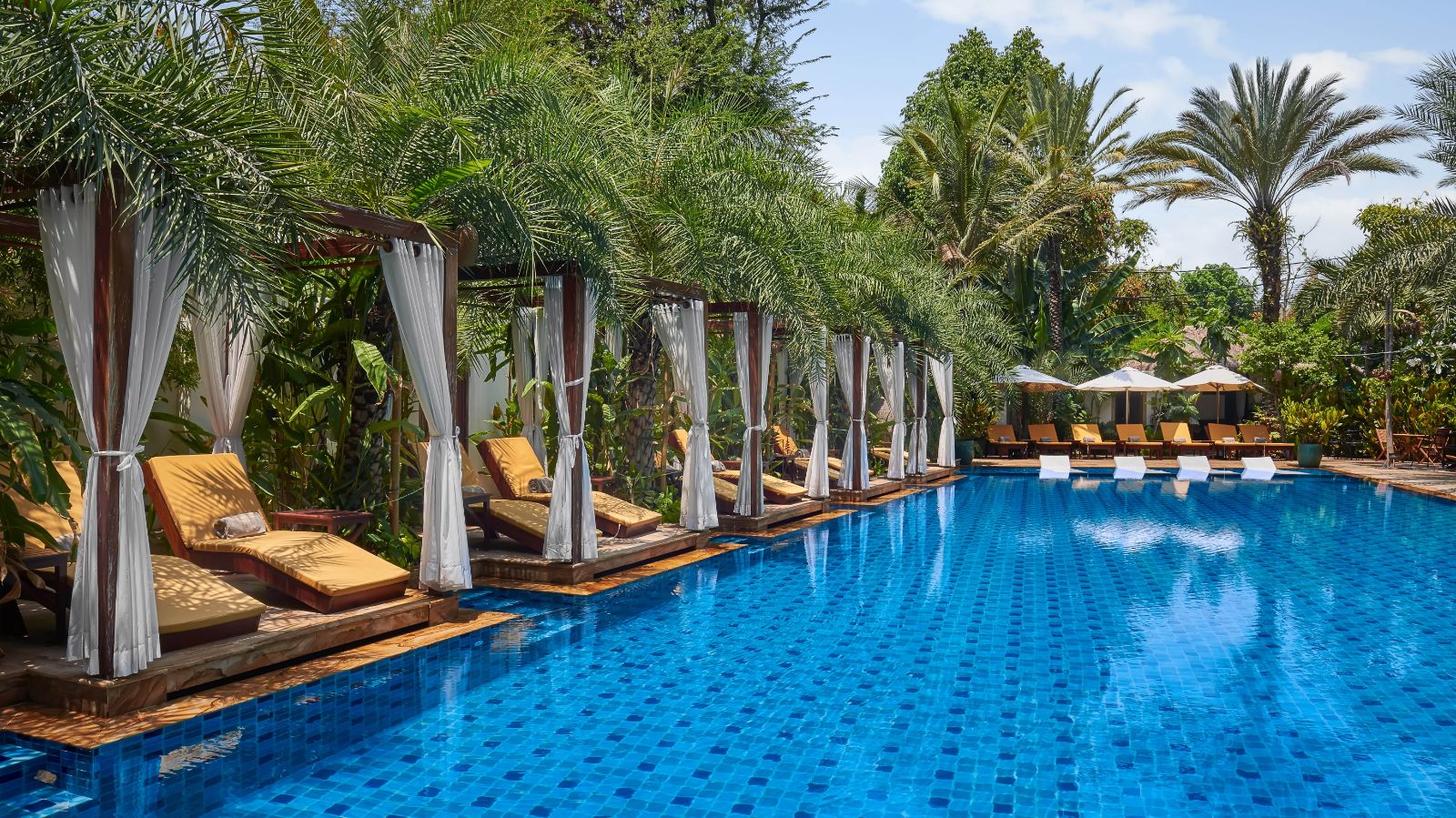 Poolside at Palace Gate Hotel in Phnom Penh, Cambodia