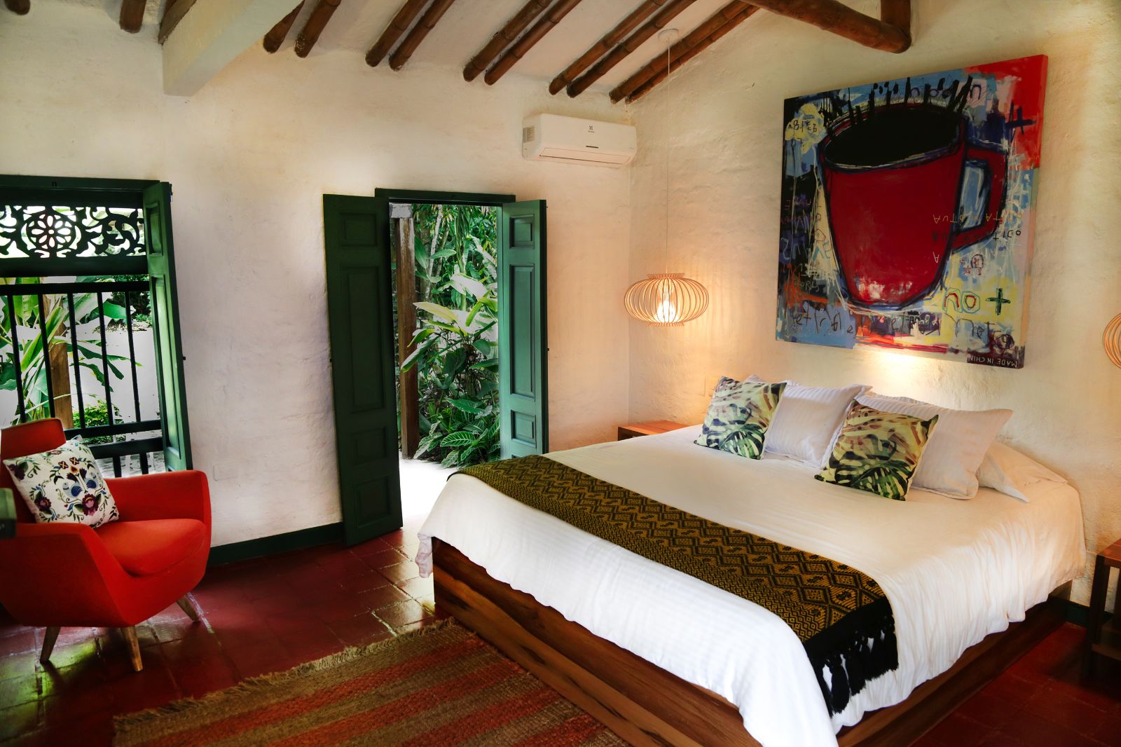 Colibri guest suite at Hacienda Bambusa in Colombia's coffee region