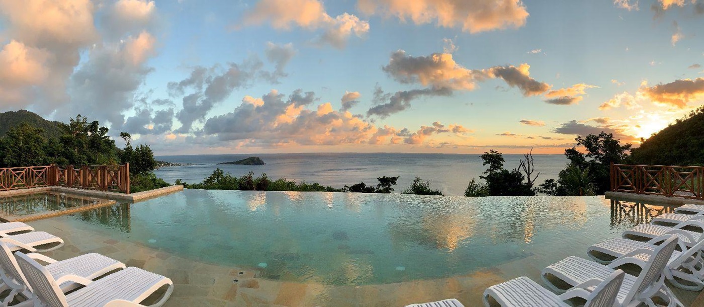 The infinity pool at Jungle Bay in Dominica