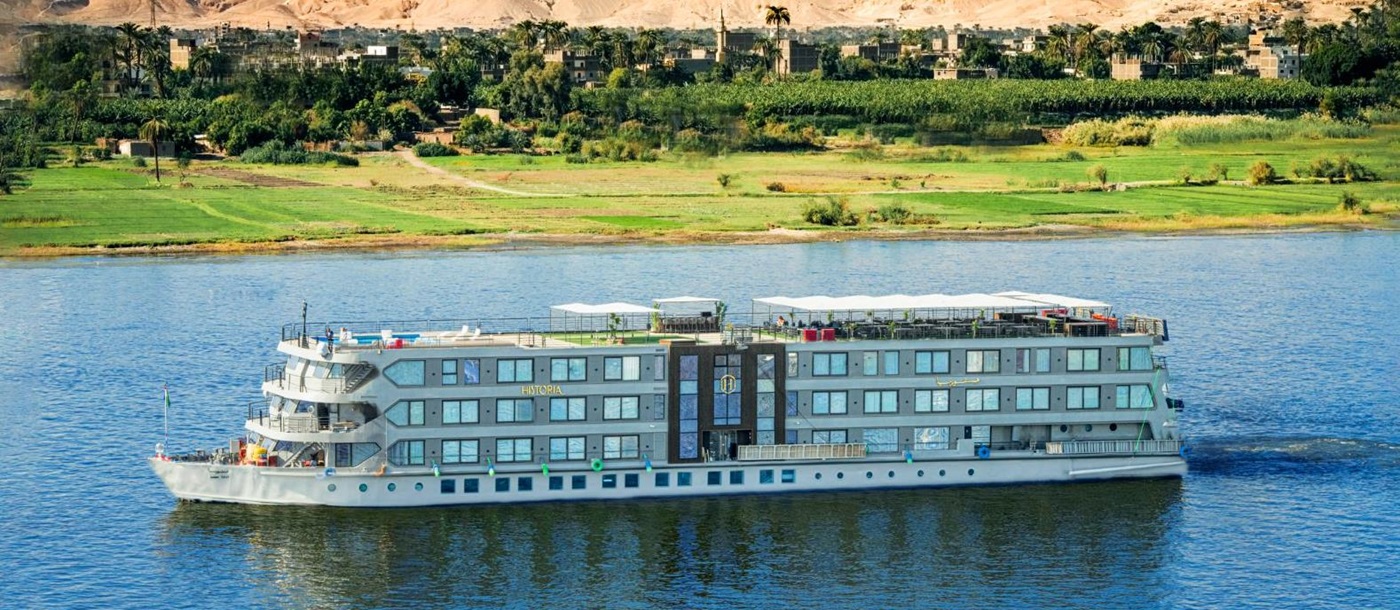 Exterior view of the Historia boutique Nile cruise hotel in Egypt
