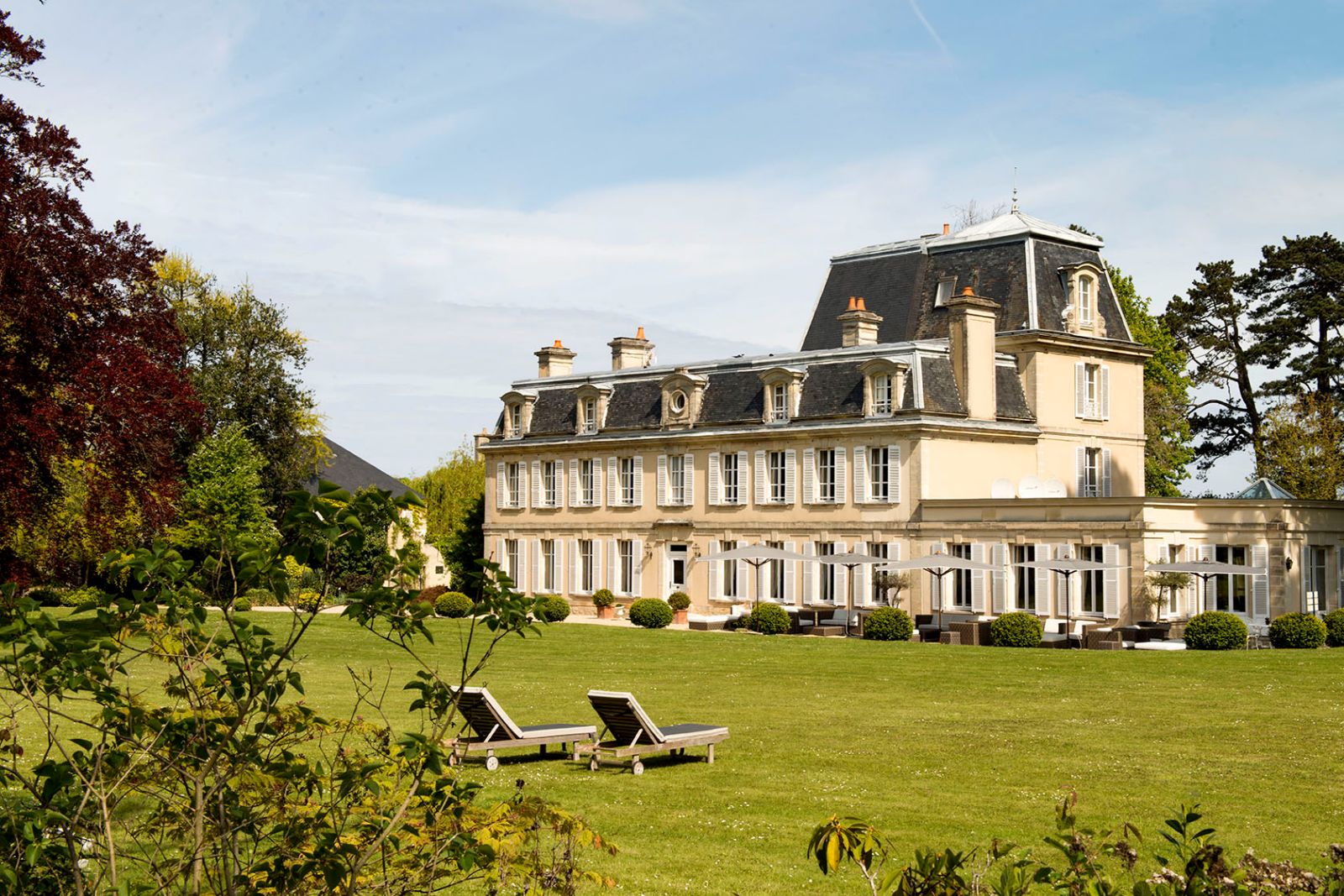 The exterior of Chateau La Cheneviere in the Normandy region of France