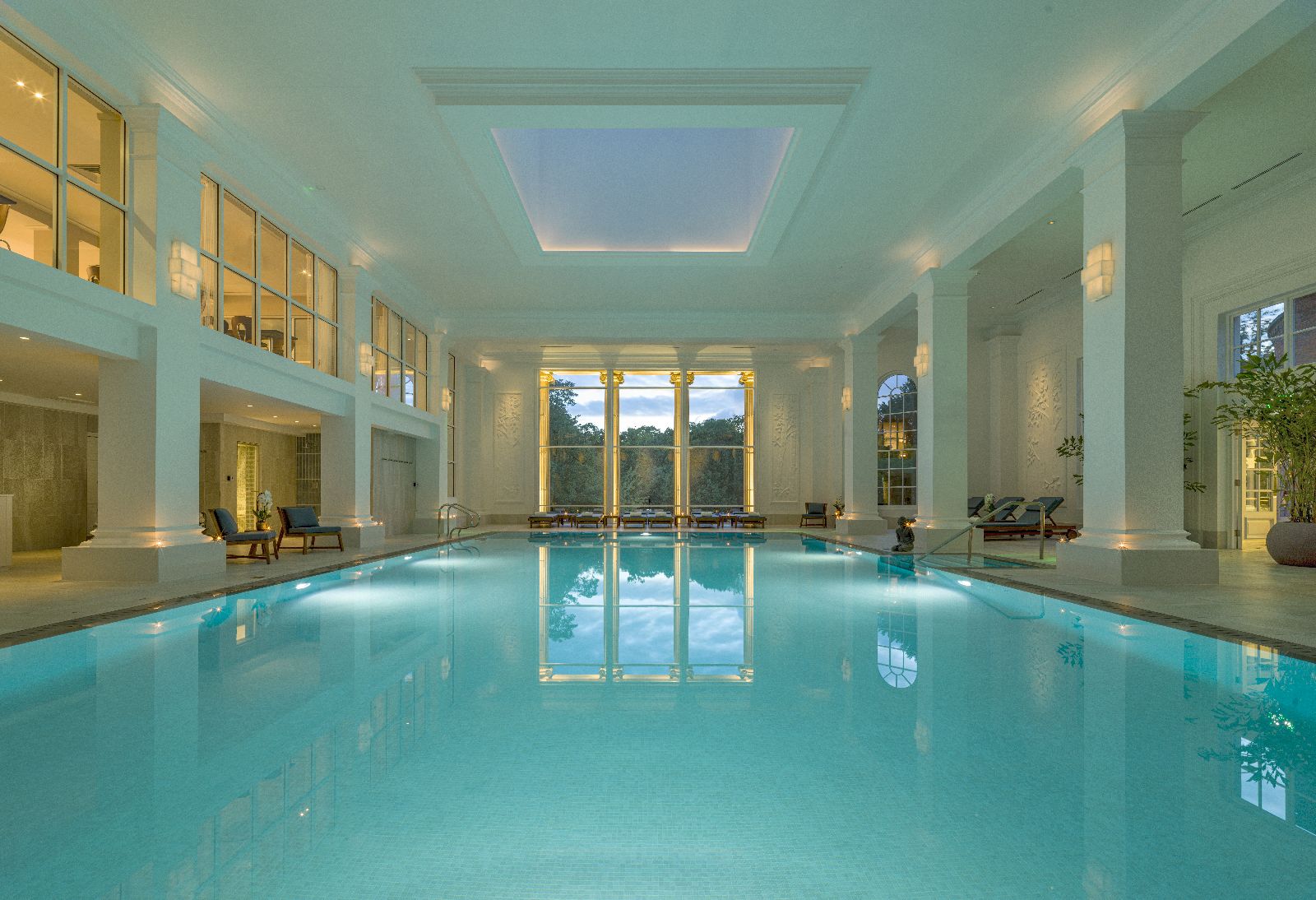 Indoor pool in the spa at Chewton Glen in the New Forest UK