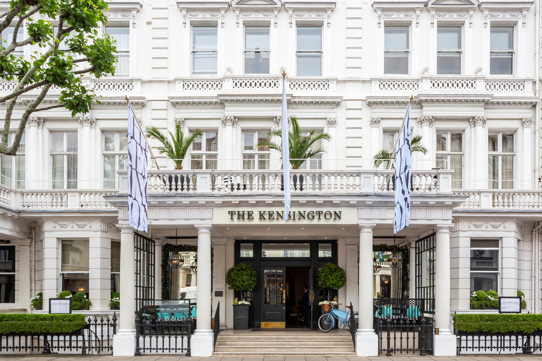 Entrance to The Kensington hotel in London England