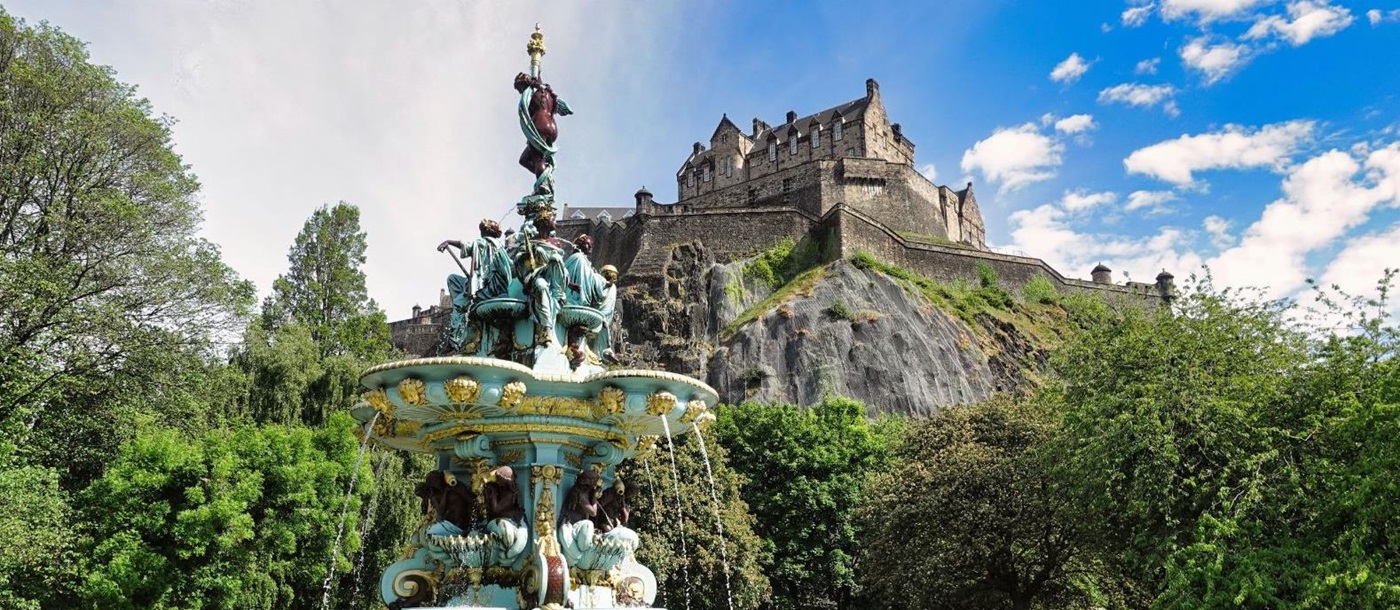 Edinburgh Castle Fountain in Scotland