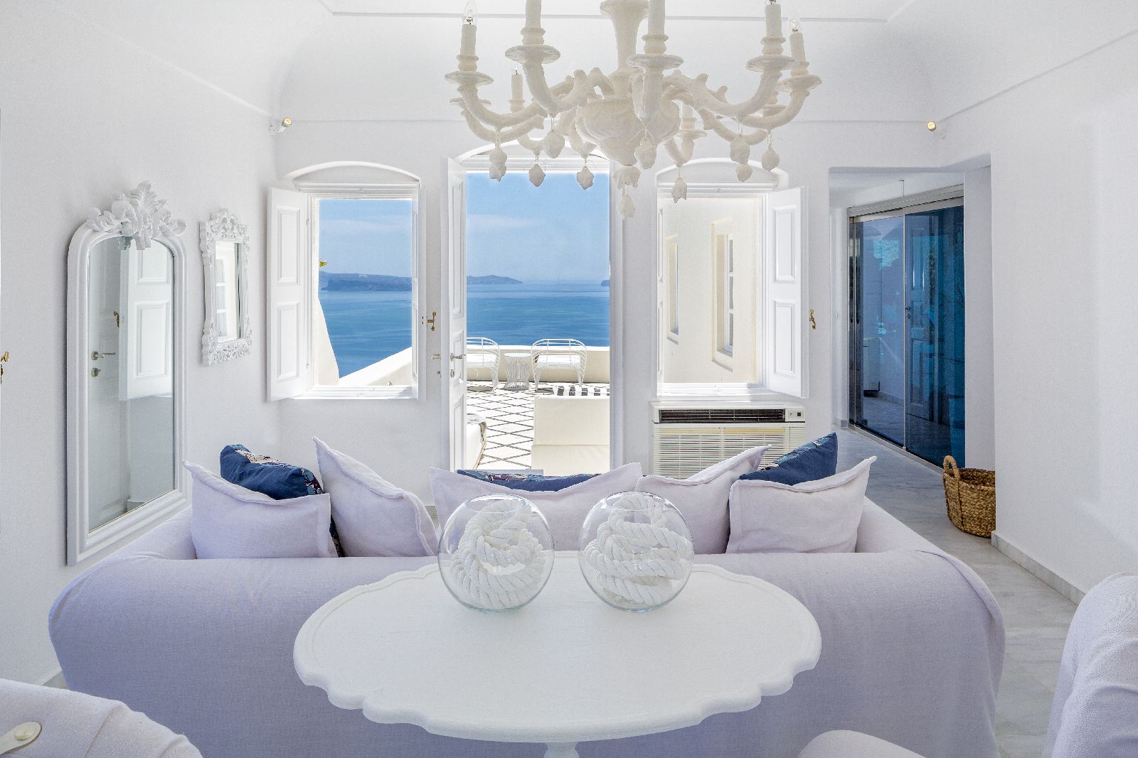 Interiors of the Presidential Suite at Canaves Oia Suites in Santorini Greece