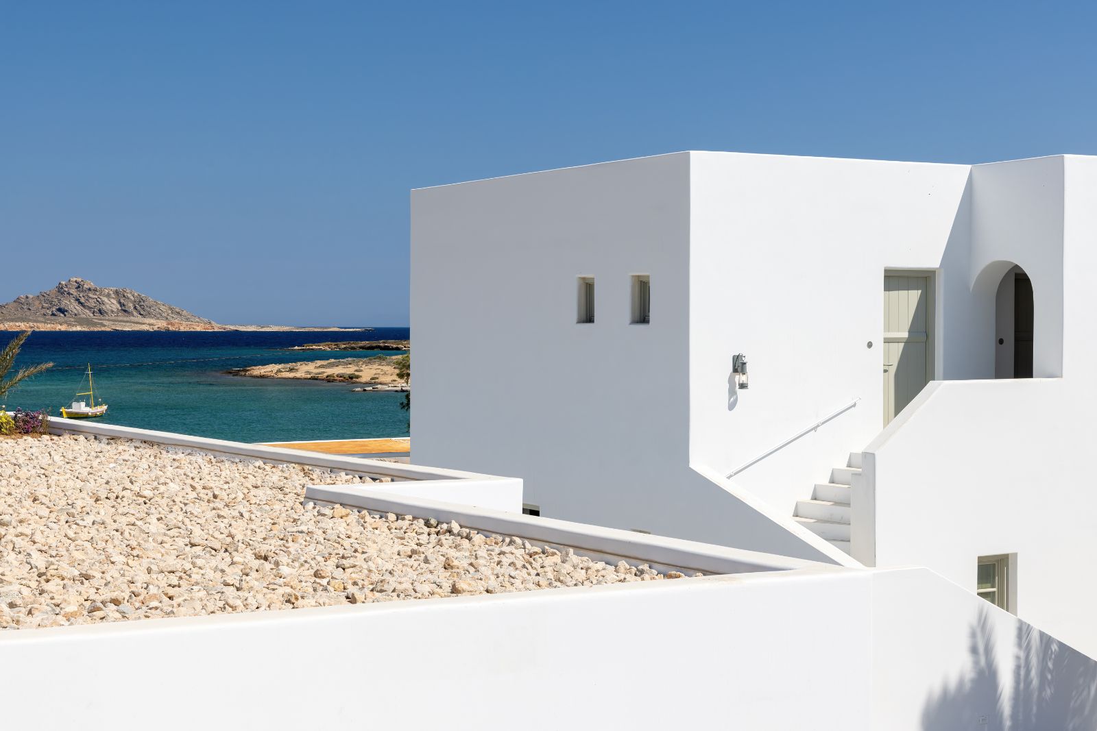 Traditional Cycladic architecture at Cosme resort in Paros Greece
