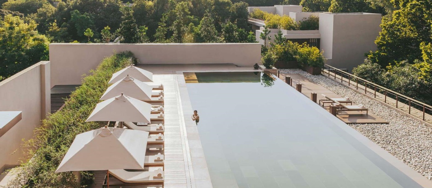 Swimming pool at Six Senses Vana in Dehradun, India