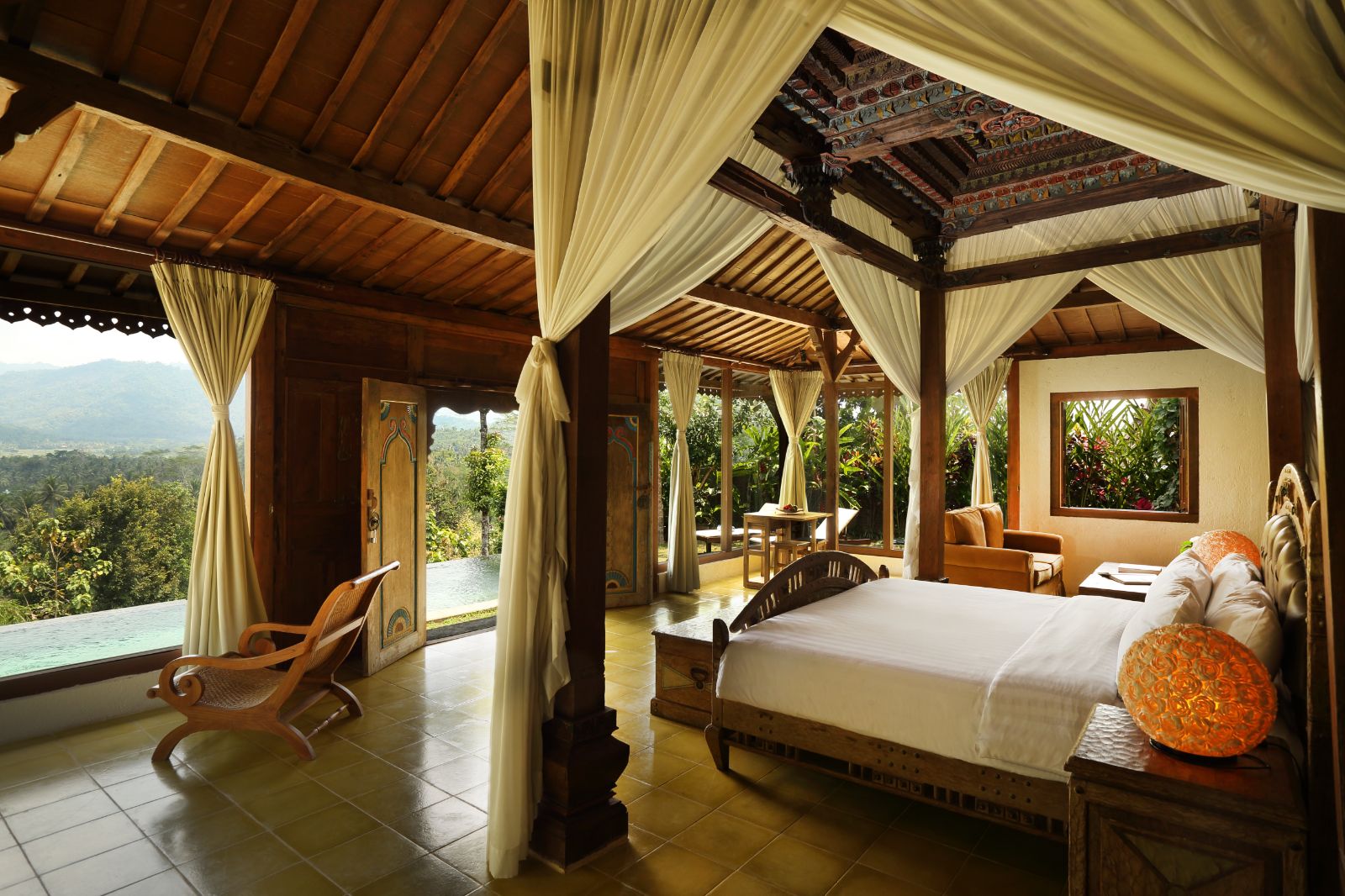 Executive Pool Villa bedroom at Plataran Borobudur Resort & Spa in Java, Indonesia