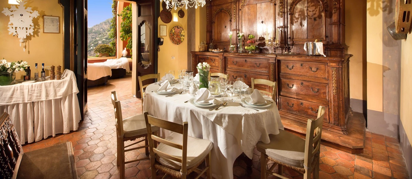 Dining room of Palazzo del Vescovo, Italy