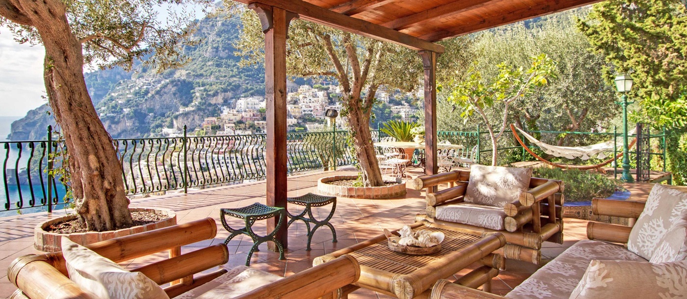 Covered terrace at Vilal Treville, Amalfi Coast