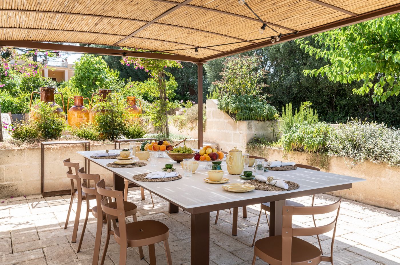 The outdoor dining area at Villa Alberi.