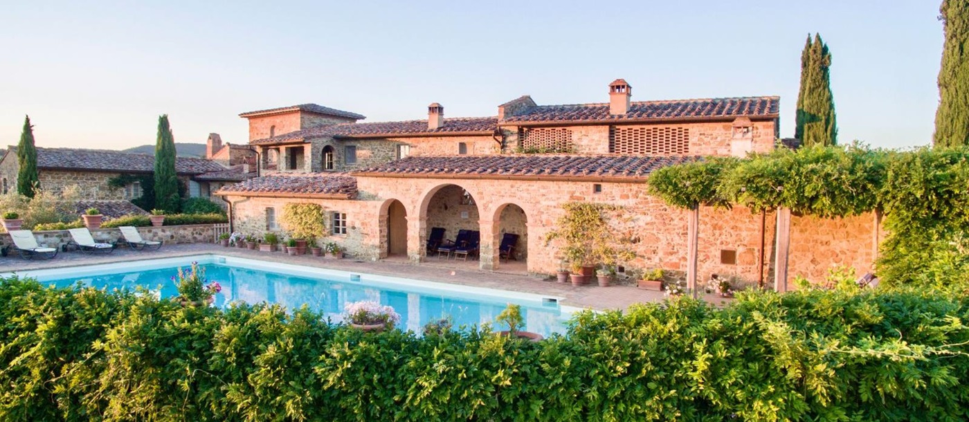 Pool View at Podere Cipressi in Tuscany