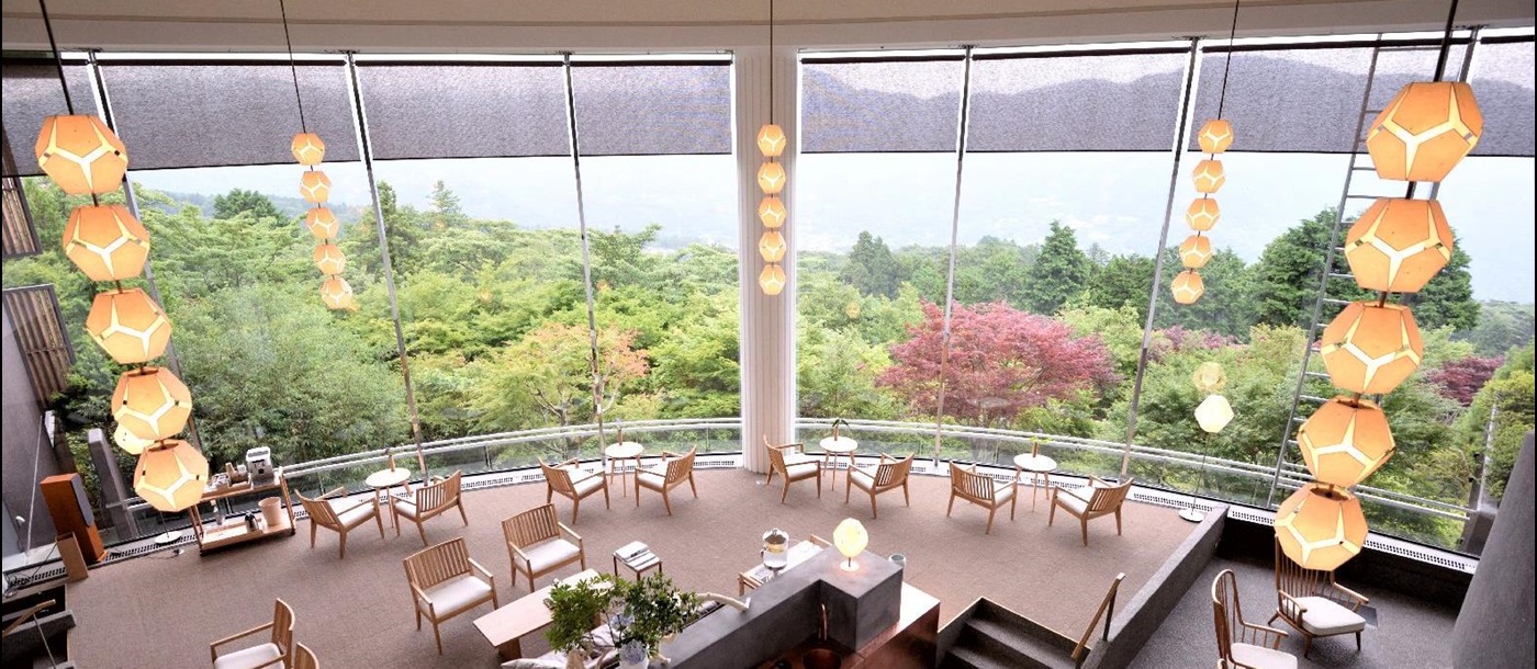 Panoramic lobby at Hakone Byakudan Japan