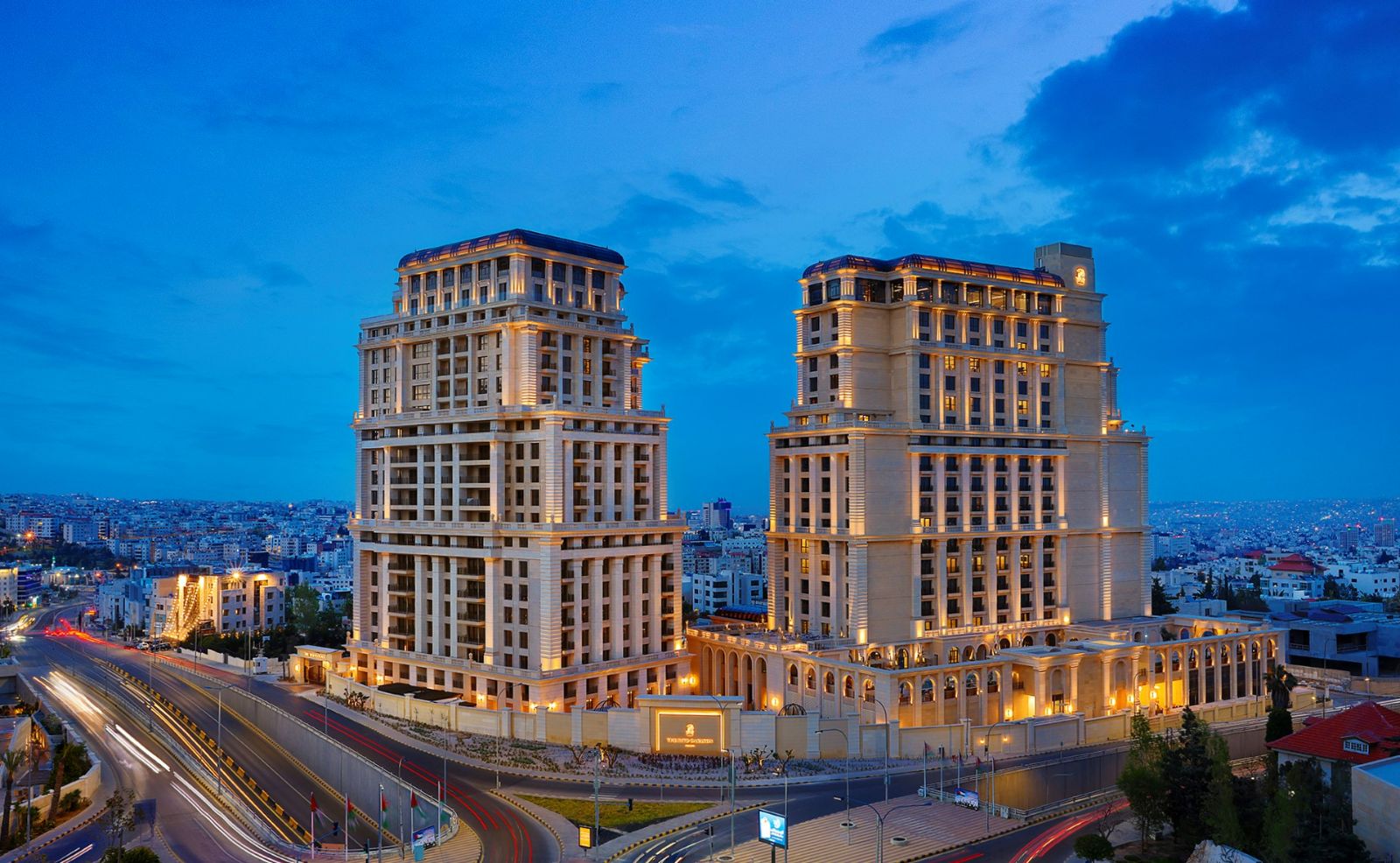 Aerial view of the Ritz Carlton Amman in Jordan