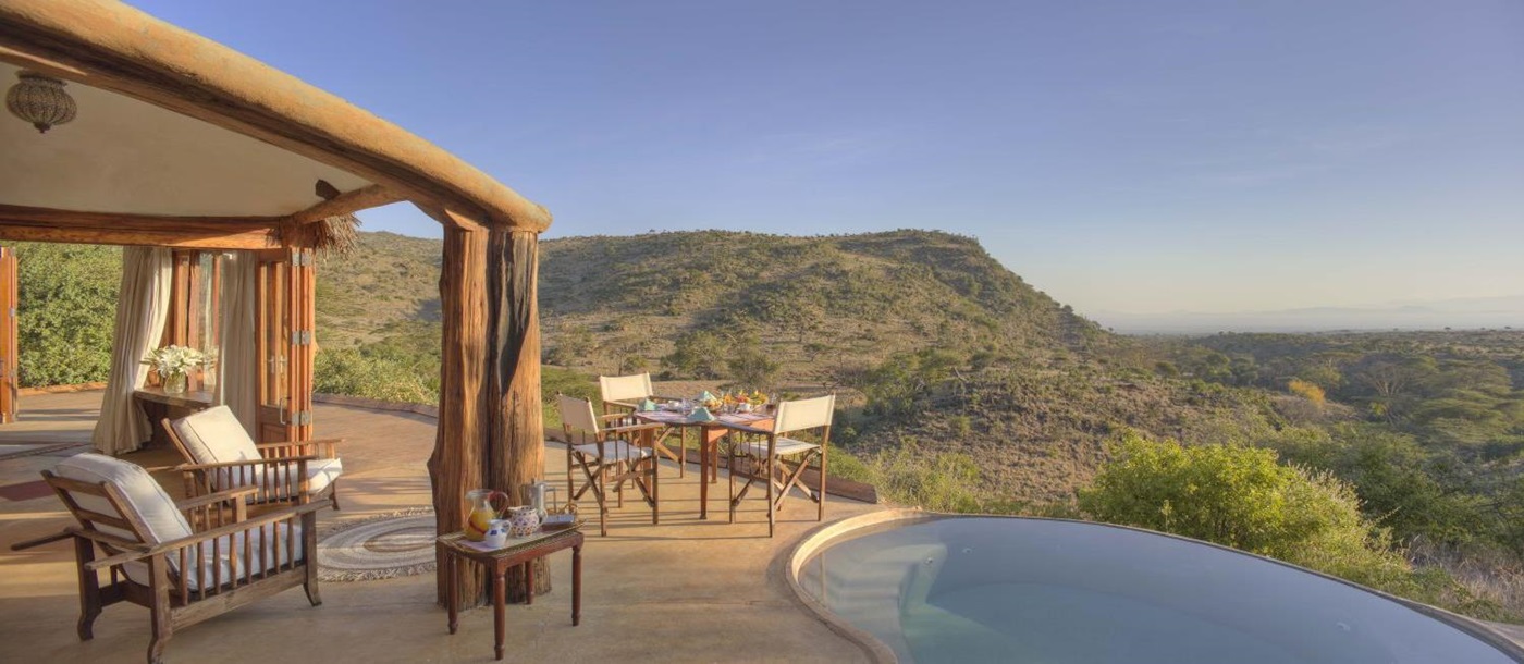 View from pool at Lewa Wilderness Camp in Kenya 