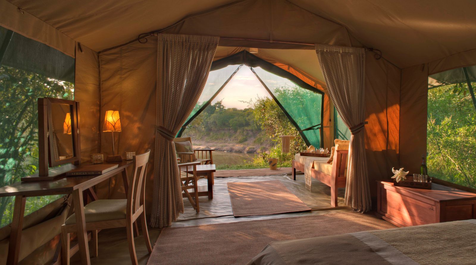 View from tent at Rekero Camp in Kenya 