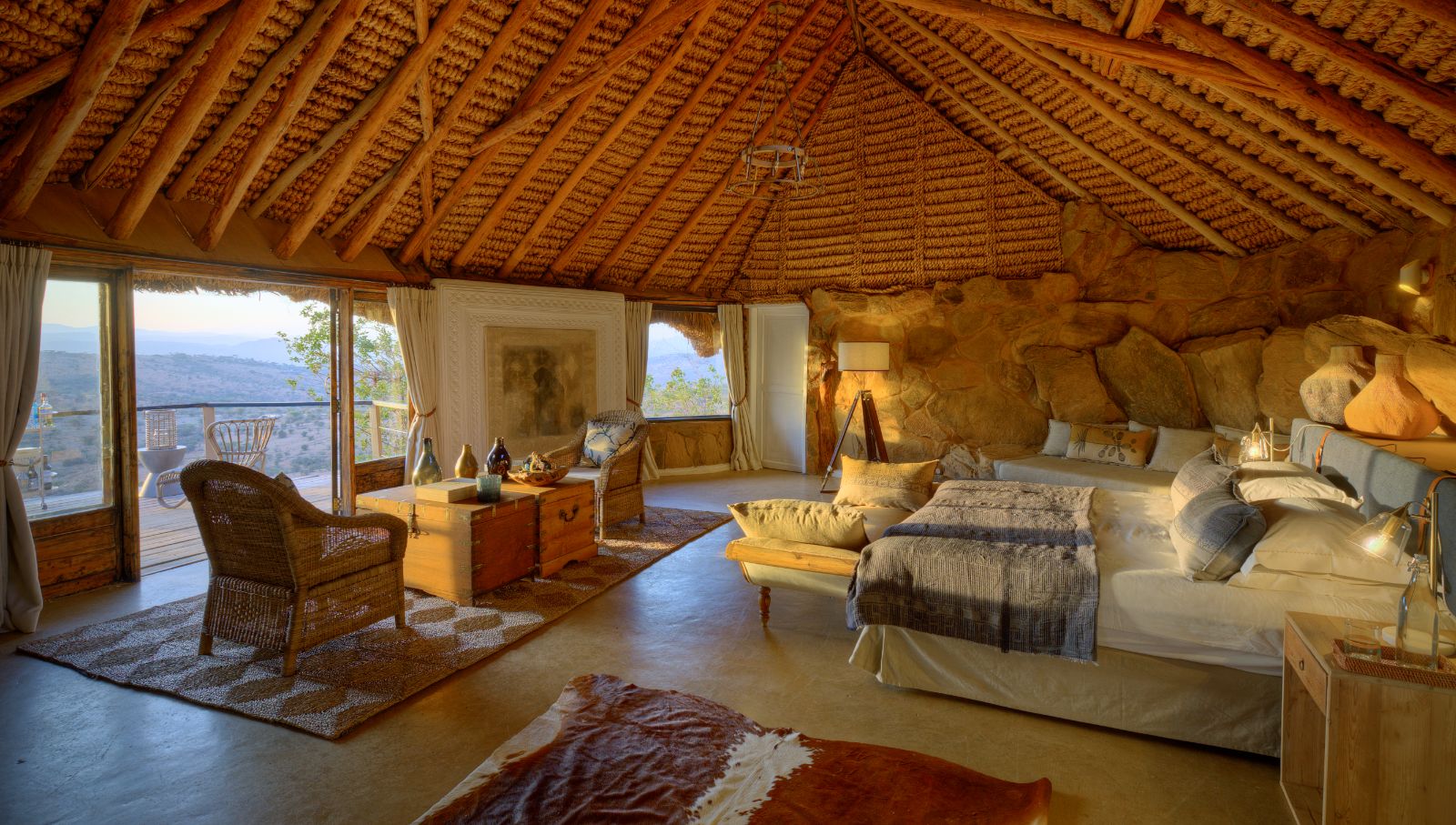 Acacia guest bedroom at Ol Lentille private house on the Laikipia Plateau in kenya