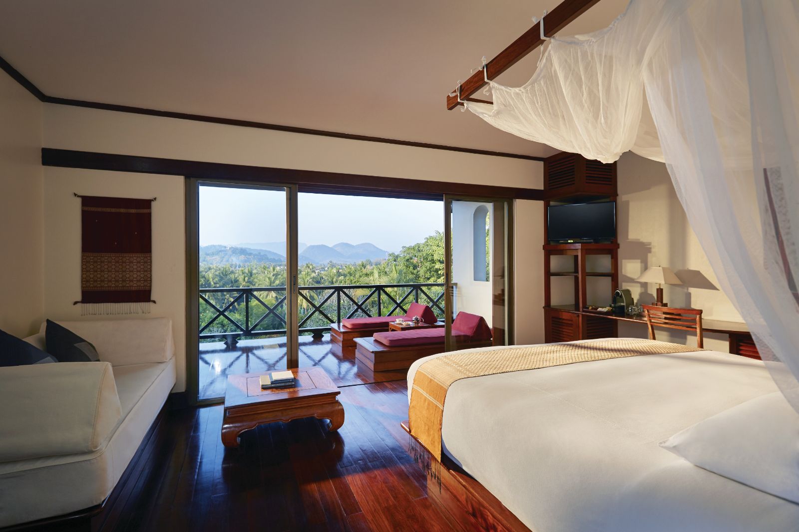 Guest suite with deck at La Residence Phao Vao in Luang Prabang, Laos
