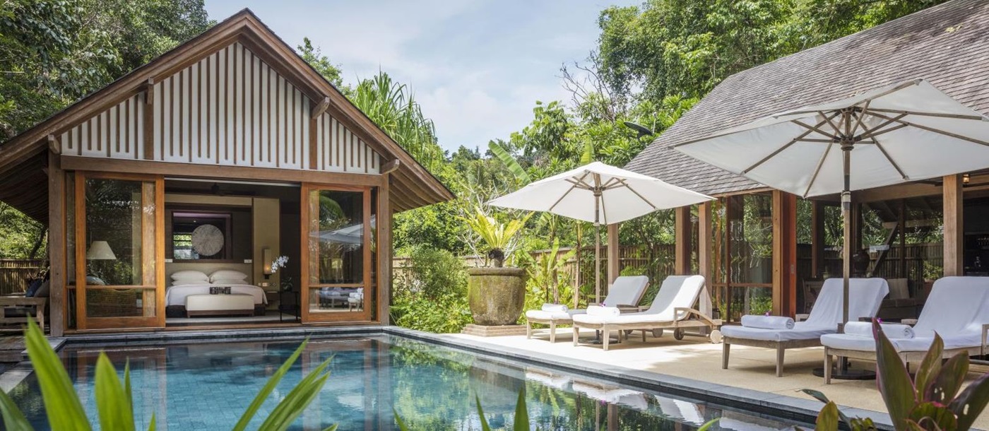 Private pool of the two bedroom beach villa at the Datai Langkawi in Malaysia