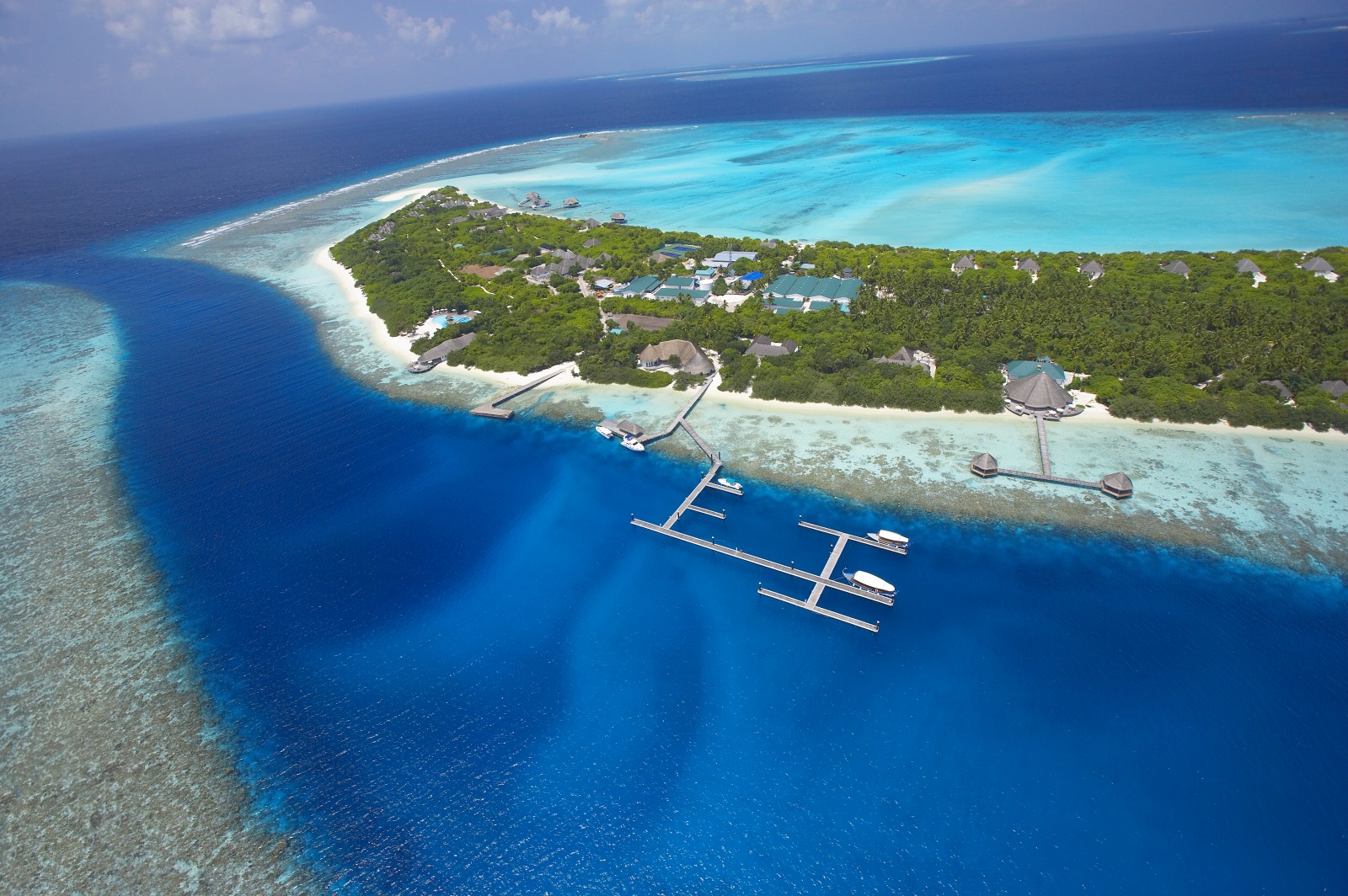 An Island Aerial of Hideaway Resort, Maldives
