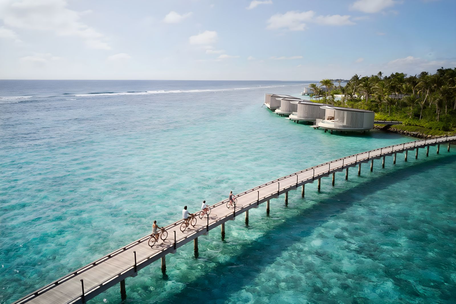 Cycling bridge on the resort of Ritz Carlton Maldives