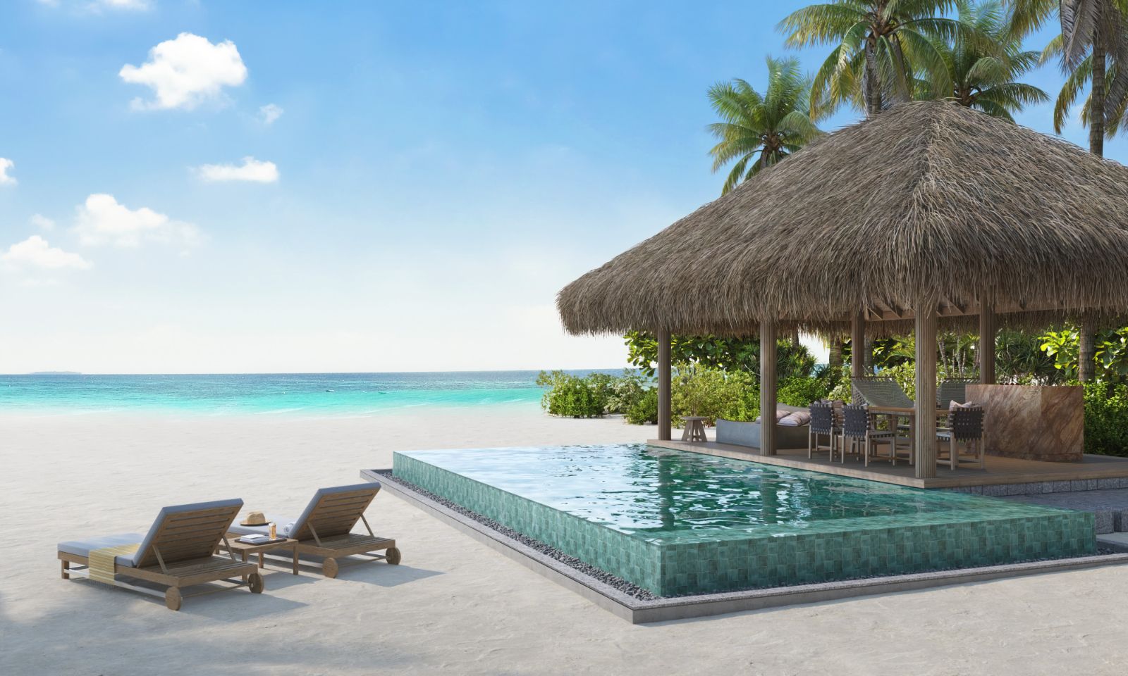 Private pool of a Beach Retreat at Six Senses Kanuhura Maldives