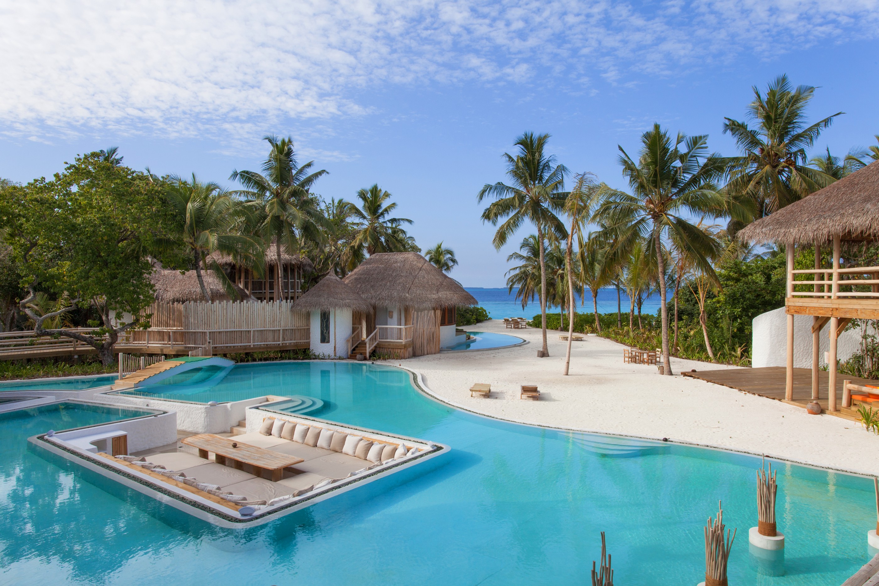 Main pool of Soneva Fushi, Maldives