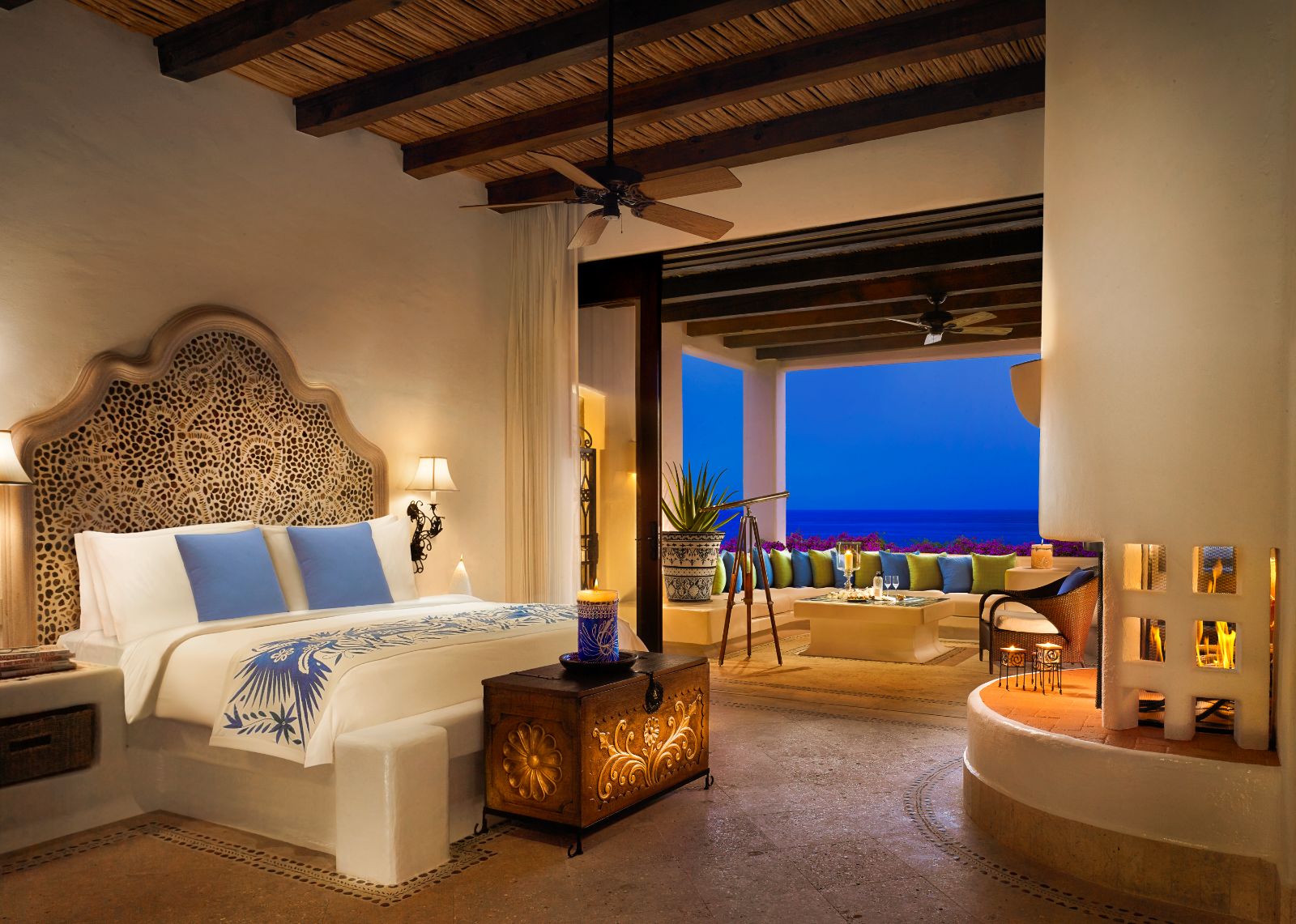 Guest suite bedroom at Rosewood Las Ventanas Al Paraiso in Mexico's Los Cabos