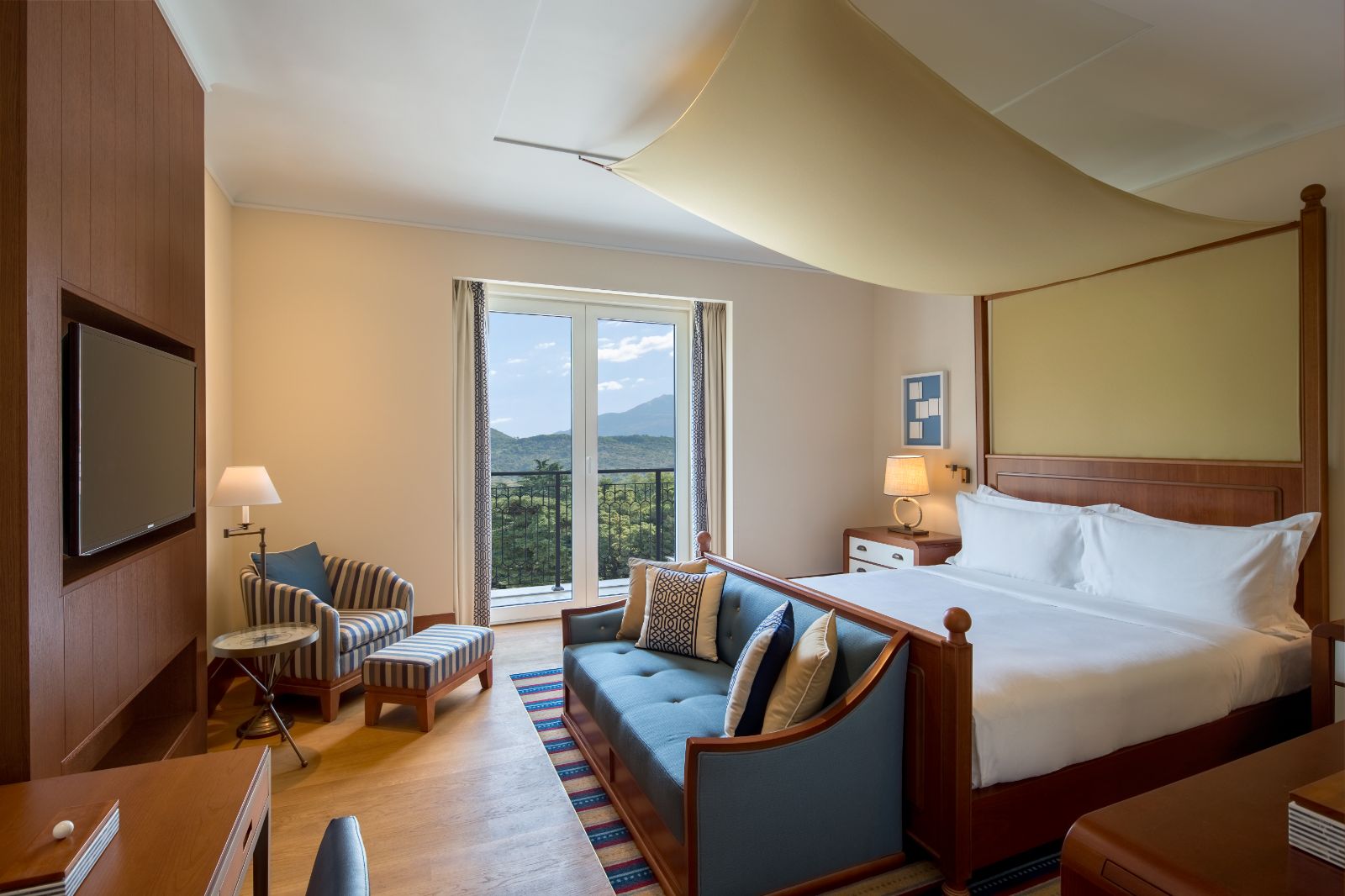 Venezia Wing suite with mountain views at Regent Porto Montenegro in the Boka Bay of Montenegro