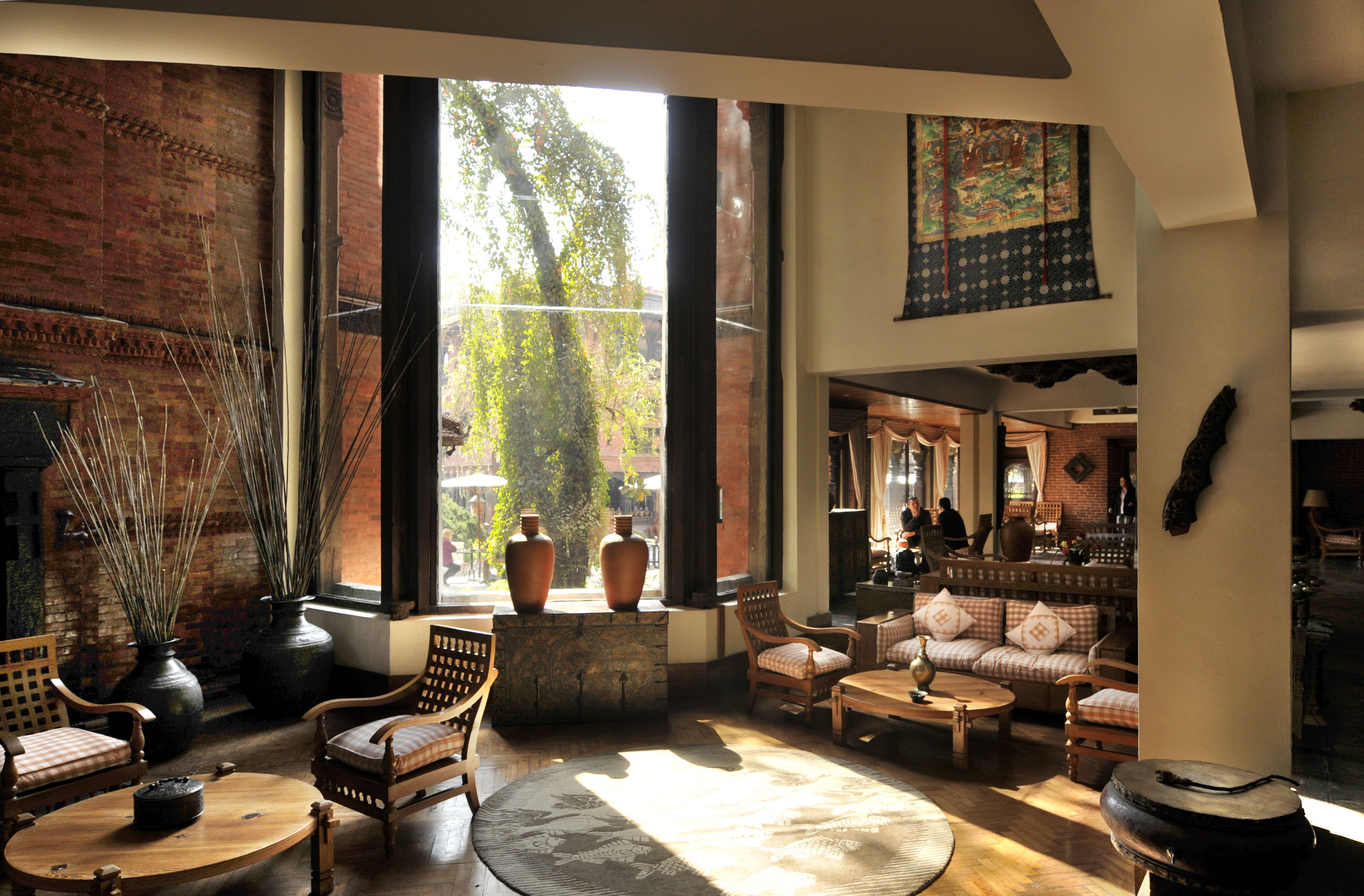 Lobby at Dwarika Hotel in Kathmandu