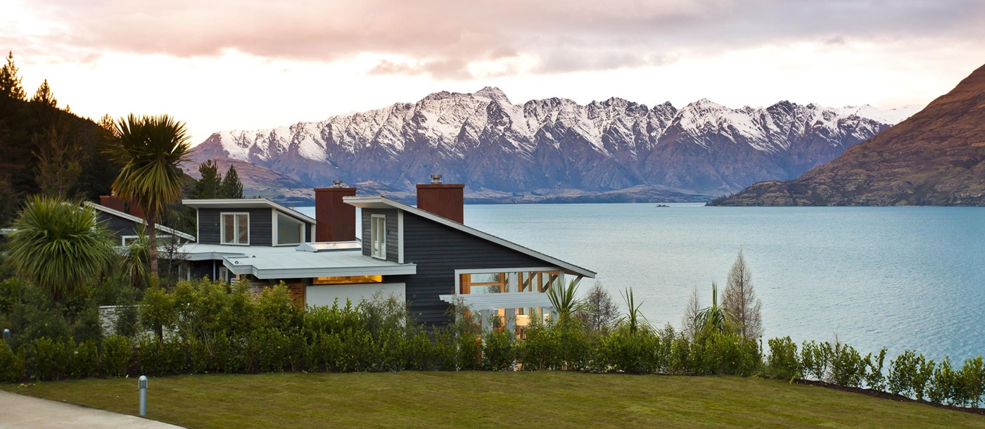 The exterior of Matakauri Lodge in New Zealand