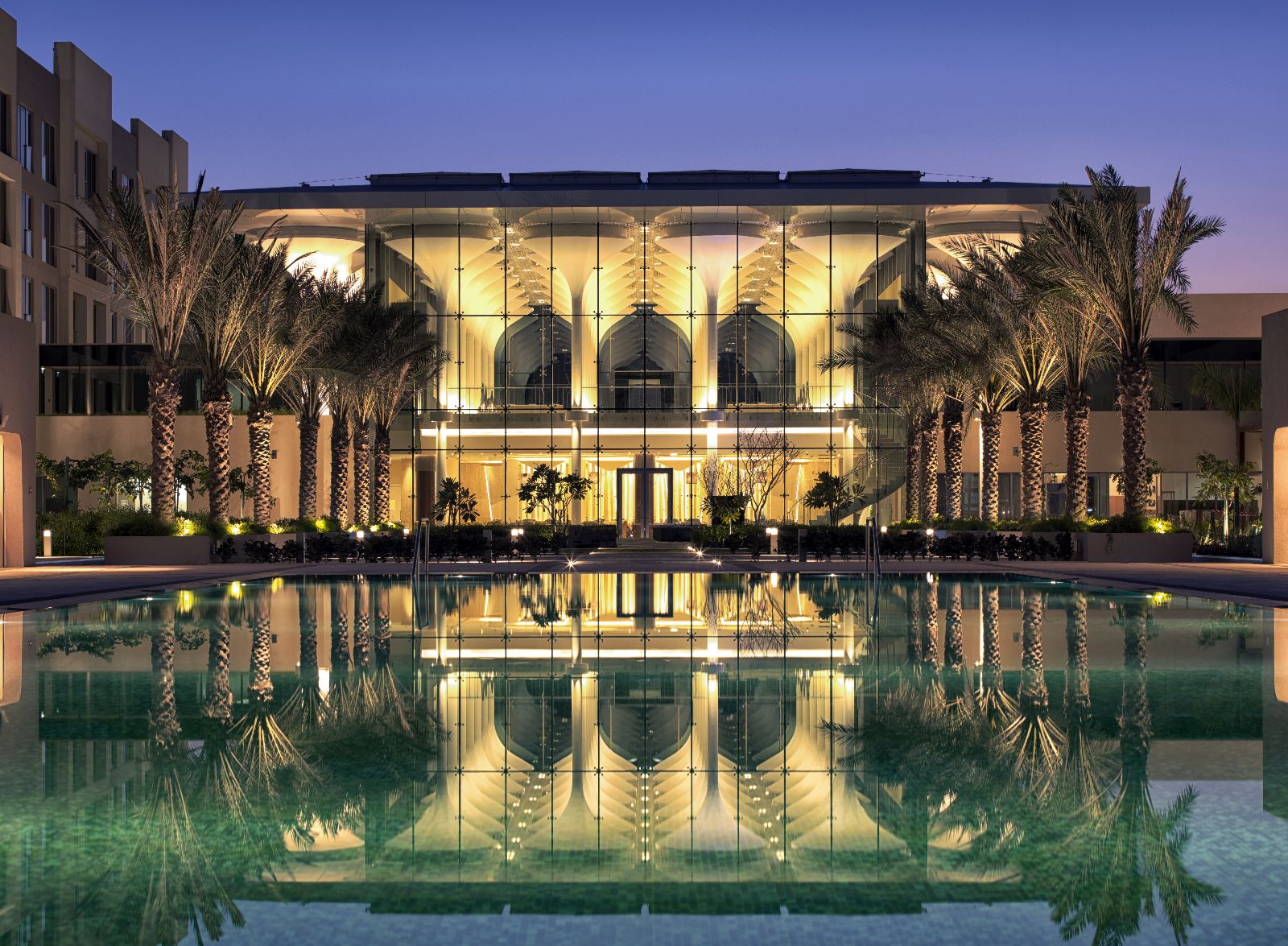 Exterior and lobby of the Kempinski Hotel Muscat in Oman
