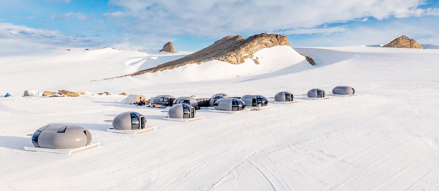Exterior view of Echo camp by White Desert in Antarctica