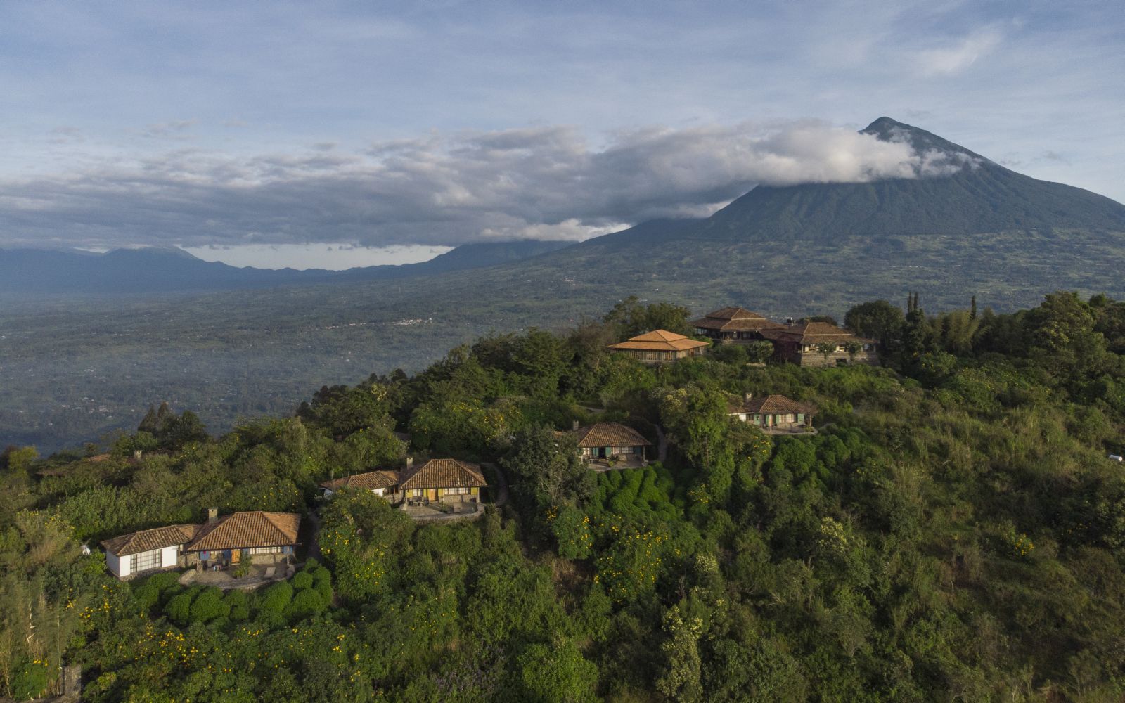 Birds eye view of Virunga Lodge in Rwanda