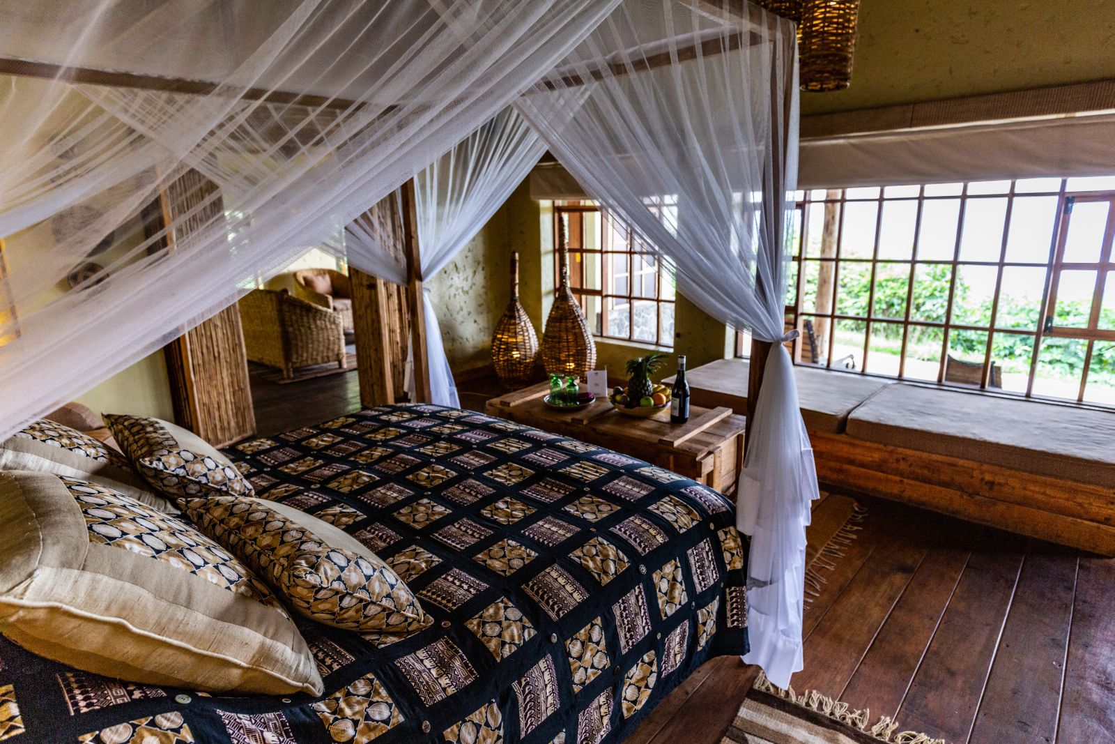 Bedroom at Virunga Lodge in Rwanda