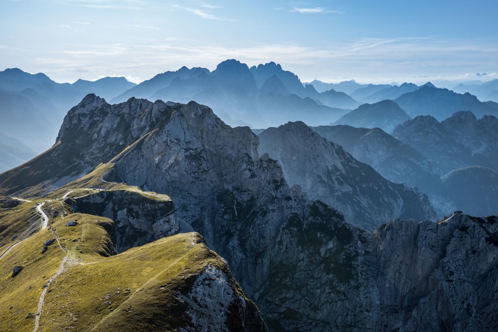Aerial view of the Slovenian Alps