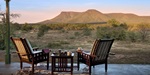 View from a suite deck at luxury safari lodge, Samara Karoo in South Africa.