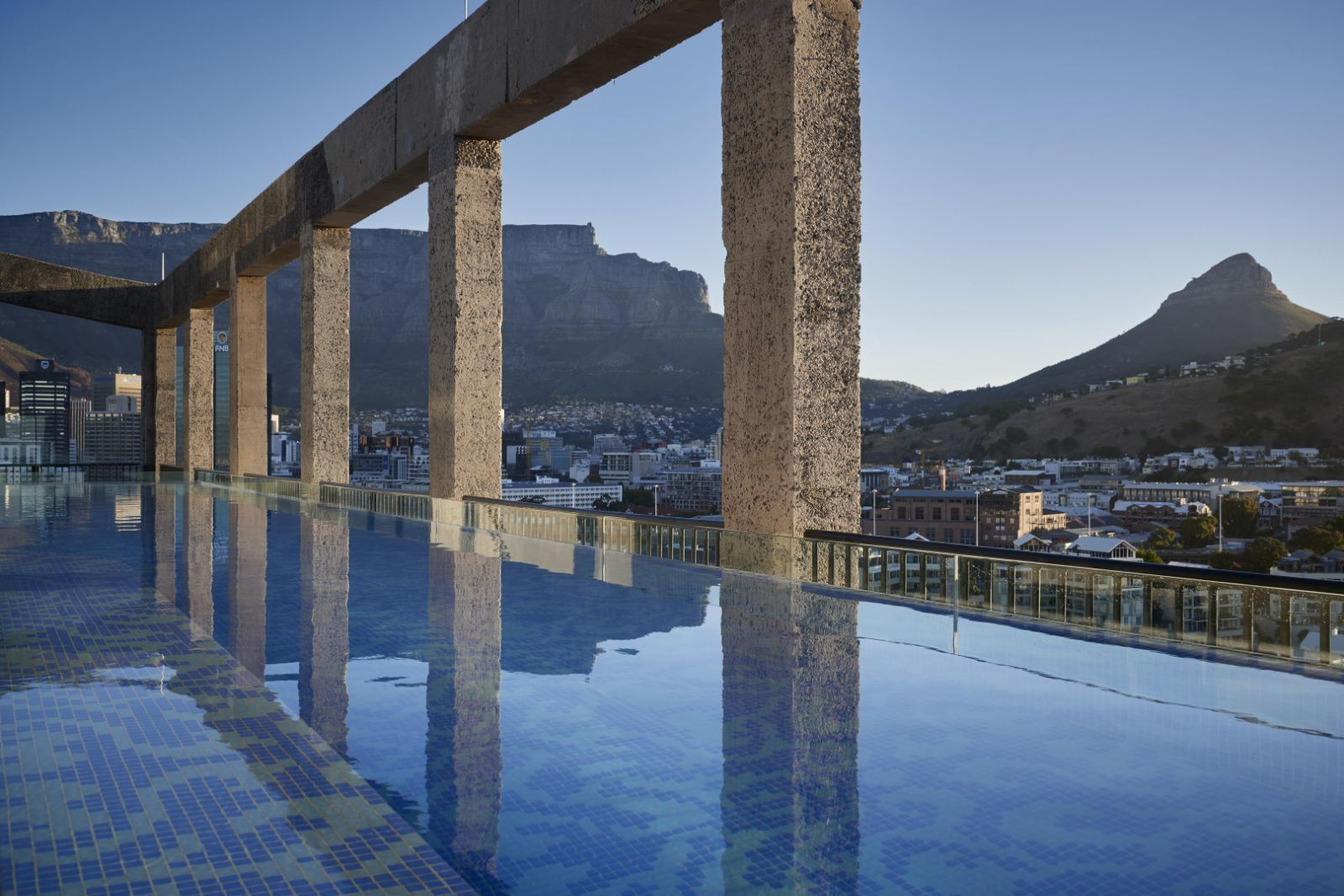 The rooftop pool at The Silo Hotel in Cape Town