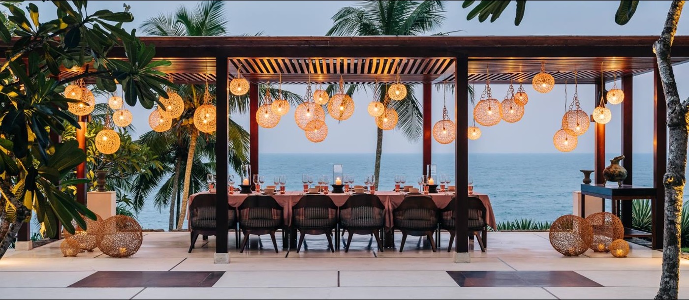 Alfresco dining pavilion at ANI Sri Lanka on Sri Lanka's south coast