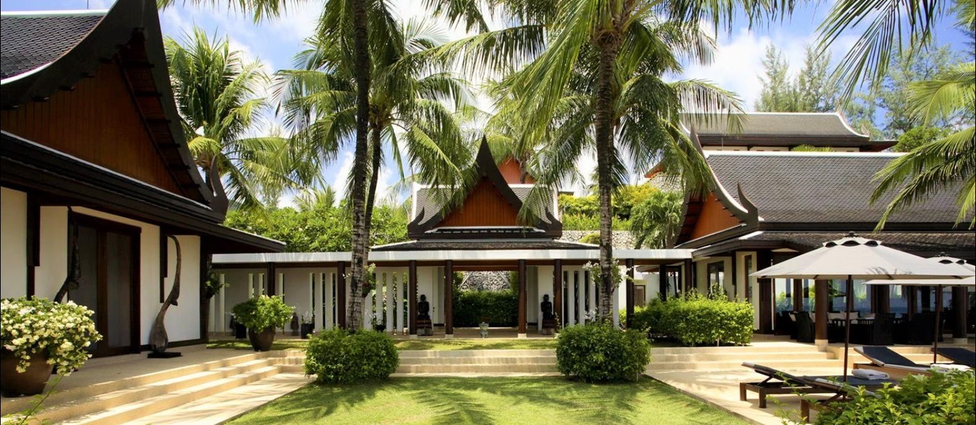 Entrance and gardens at Villa Laemson on the island of Phuket in Thailand