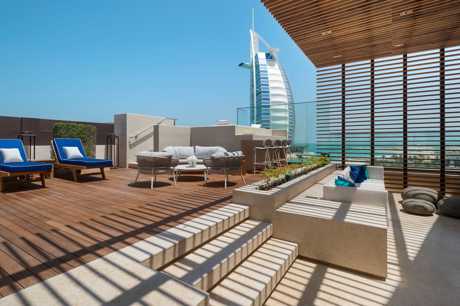 Royal penthouse suite terrace at Jumeirah Al Naseem in Dubai