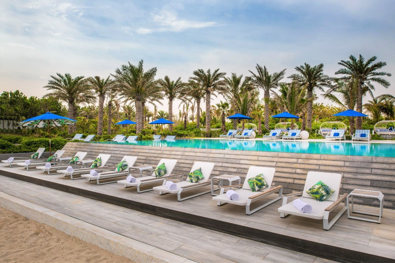 Pool at Smokin Pineapple at Nurai Island resort off the coast of Abu Dhabi in the United Arab Emirates