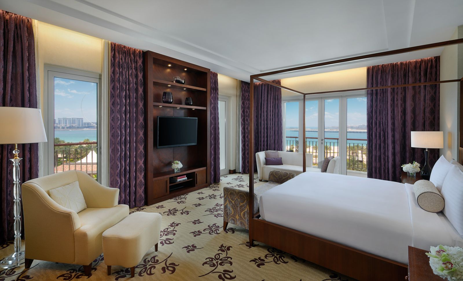 Deluxe purple suite at The Ritz Carlton Dubai