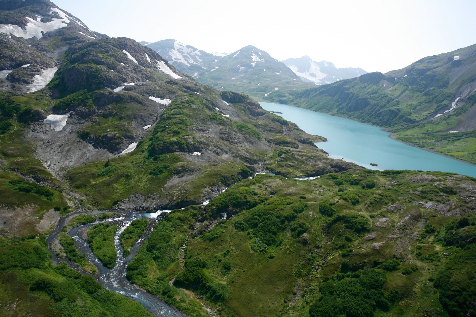Aerial view of the Alaskan Backcountry near Tutka Bay Lodge in the USA
