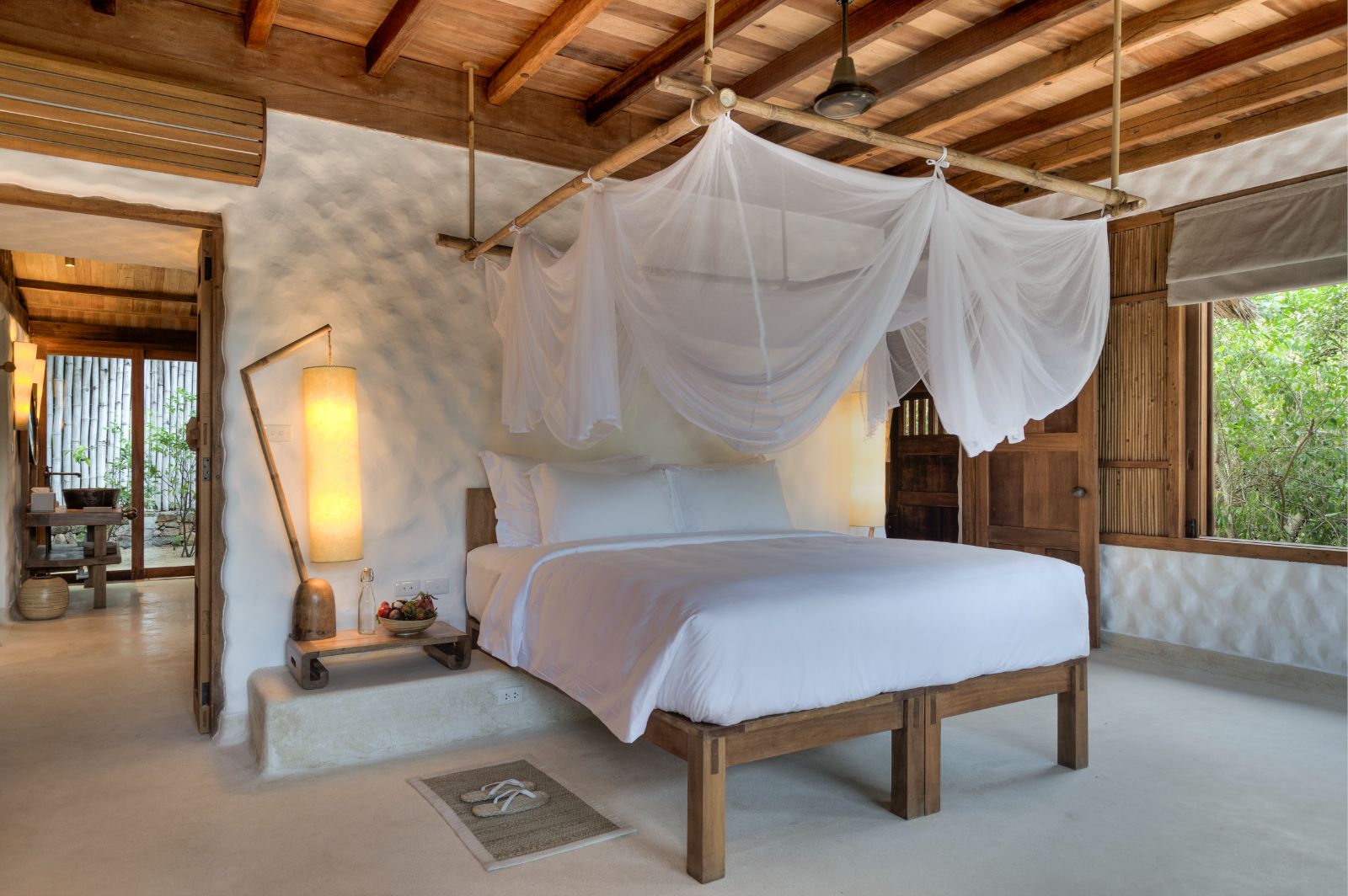 Bedroom in a Beachfront pool villa at luxury resort Six Senses Ninh Van Bay